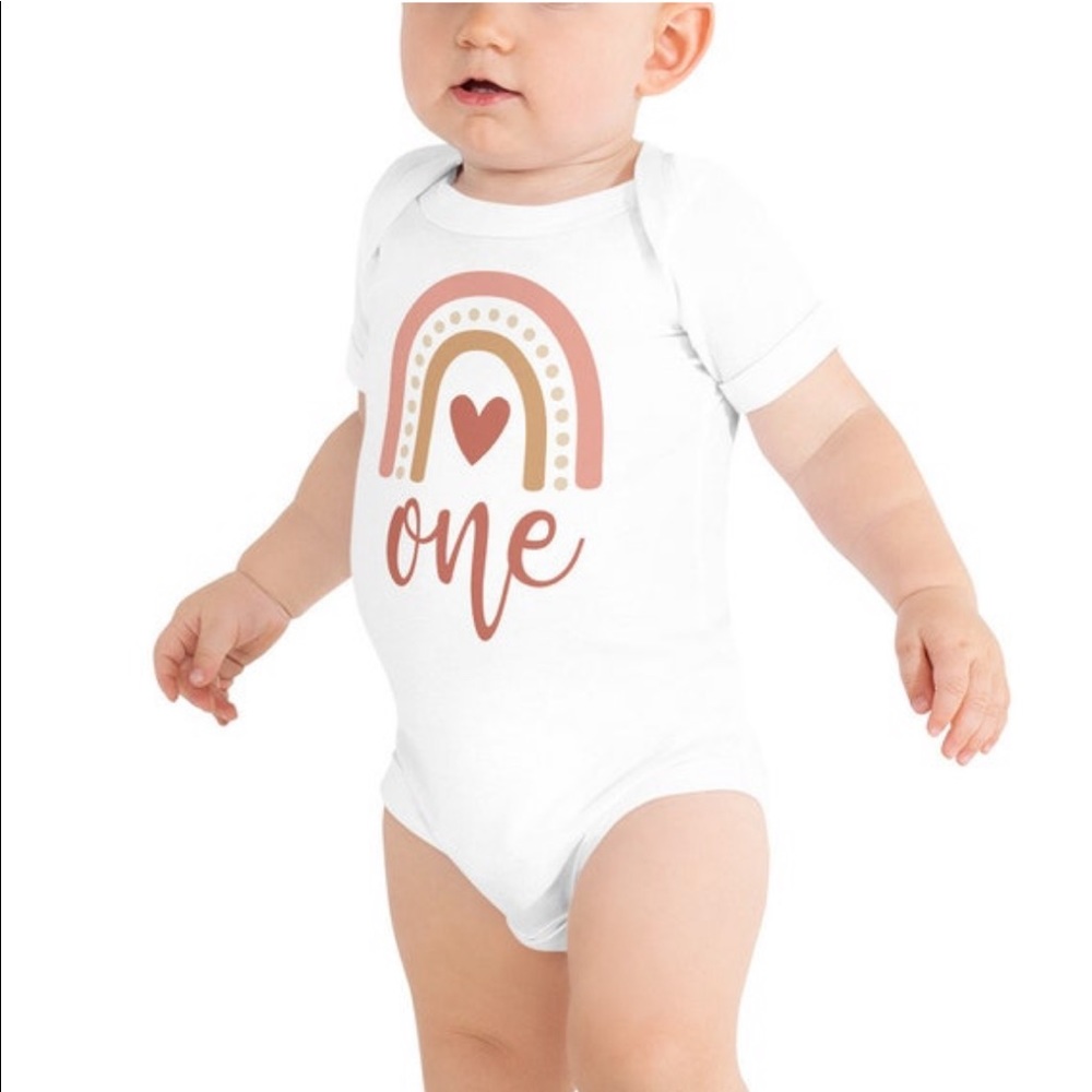 Boho Rainbow One Baby Onesie | 1st Birthday Outfit